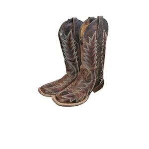 Women's Johnny‎ Ringo Brown teal and red size 6.5B western boots